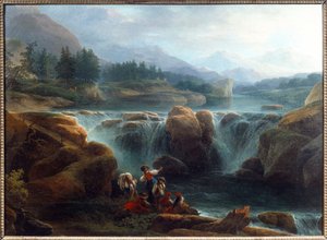 La cascade-målning av Claude Louis Chatelet (1753-1794) 1793 Sön. 0,92x1,26 m Orleans, musee des Beaux Arts