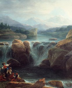 Detaljvattenfallet. Målning av Claude Louis Chatelet
