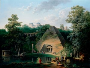 Pyramiden vid Chateau de Maupertuis, c.1785