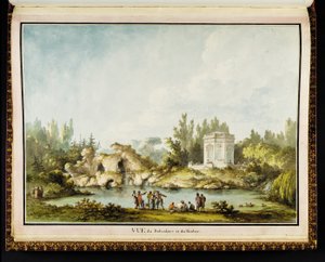 Utsikt över Belvedere och klippan, från Recueil des plans du Petit Trianon av Richard Mique (1728-94)