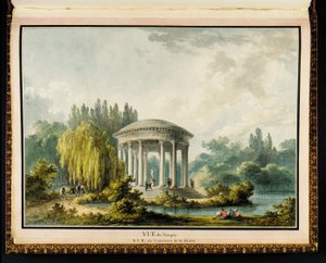 Utsikt över templet, från Recueil des plans du Petit Trianon av Richard Mique (1728-94)