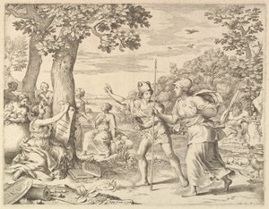 Allegori om god regering i Frankrike, 1685. av Claude Mellan
