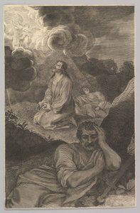Kristus i olivträdgården, 1600-talet. av Claude Mellan