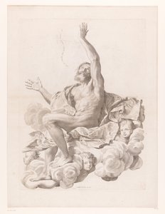St Paul på moln omgiven av keruber av Claude Mellan