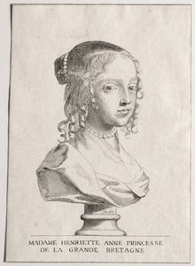 Henriette-Marie dAngleterre, hertiginna dOrleans. av Claude Mellan