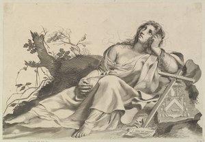 Maria Magdalena Meditation. av Claude Mellan