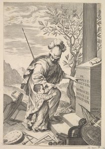 Minerva instruerar dauphinen, 1640. av Claude Mellan