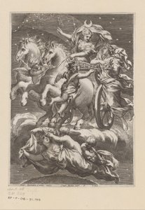 Personifiering av månen på hennes vagn Titelsida för: Giovanni Battista Ferrari, De Florum cultura libri IV, 1633