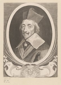 Porträtt av Armand-Jean du Plessis, kardinal de Richelieu av Claude Mellan