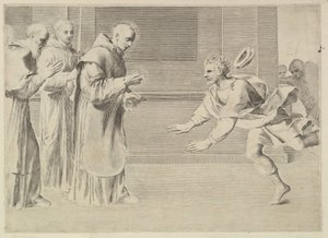 St. William, hertig av Aquitaine, konverterad av St. Bernard. av Claude Mellan