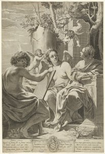 Allegori över intellekt, minne och vilja av Claude Mellan after Simon Vouet