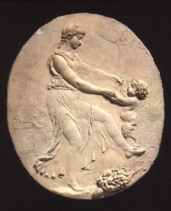 Bacchante och en spädbarnssatyr