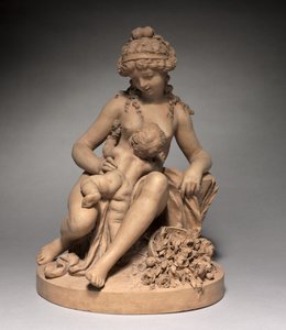 Ung kvinna och barn på lek, 1780-talet