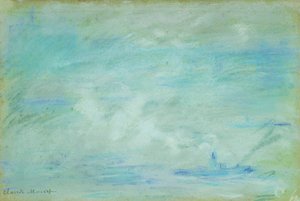 Båt på Themsen, diseffekt; Båt på Themsen, dimeffekt, 1901 av Claude Monet