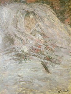 Camille Monet (1847-79) på sin dödsbädd, 1879 av Claude Monet
