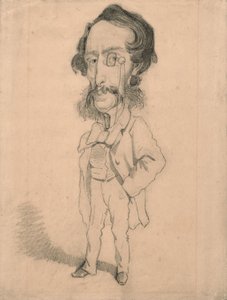 Karikatyr av Mario Uchard, ca 1858 (grafit med inslag av radering och stumpning på brunt vävt papper) av Claude Monet