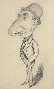 Karikatyr av en man med en stor näsa av Claude Monet