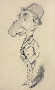 Karikatyr av en man med en stor näsa av Claude Monet