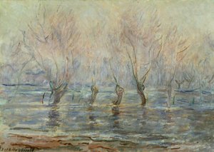 Översvämning i Giverny; L"Inondation a Giverny, ca 1896 av Claude Monet