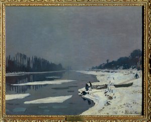 Isbitar på Seine vid Bougival, Yvelines Målning av Claude Monet (1840-1926) Dim 0,65 x 0,81 m Paris Louvren museum Obligatoriskt omnämnande: Donation Helene och Victor Lyon av Claude Monet