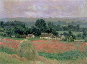 Høstak ved Giverny, 1886 swed av Claude Monet
