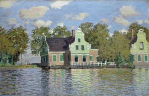 Hus vid stranden av floden Zaan av Claude Monet
