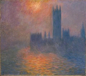 Houses of Parliament, solnedgång av Claude Monet