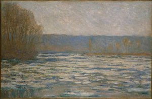 Ice breaking up on the Seine near Bennecourt av Claude Monet