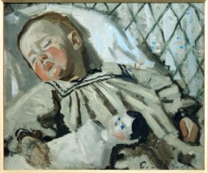 Sovande Jean Monet av Claude Monet