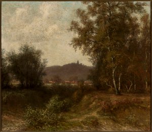 Landsbygdslandskap med träd av Claude Monet