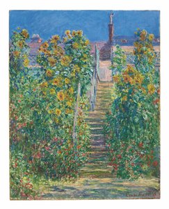 Trappan i Vétheuil av Claude Monet