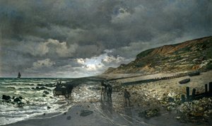 Pointe de la Hève vid lågvatten  av Claude Monet