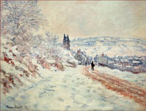 La Route de Vetheuil, Effet de Neige (Vägen till Vethe av Claude Monet