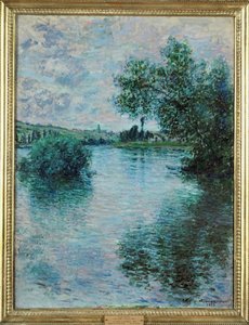 Seine vid Vetheuil (olja på duk) av Claude Monet