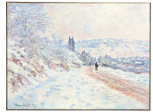 Vägen till Vétheuil, snöeffekt, 1879 av Claude Monet