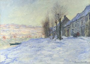 Lavacourt under snö. Omkring 1878-81 av Claude Monet