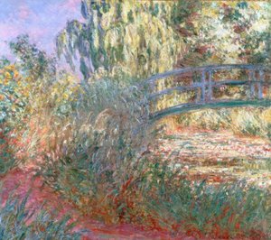 Näckrosdammen och stig längs vattnet av Claude Monet