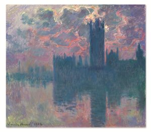 Le Parlement, soleil couchant (Parlamentsbyggnaderna vid solnedgången) av Claude Monet
