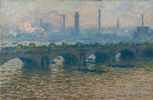 Le Pont de Waterloo, temps gris Waterloo Bridge, grått väder, 1903. av Claude Monet