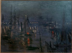 Le Port du Havre, Effet de Nuit (hamnen i Le Havre vid av Claude Monet