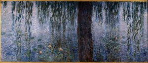 Les Nympheas; på morgonen klart med pil (vänster del av triptykolja på trä 200 x 425 cm), sd. 1914-1926. av Claude Monet (1840-1926). Musée de l