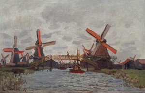 Mills vid Westzijderveld nära Zaandam av Claude Monet