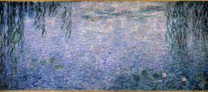 Nympheas, klar morgon med pilar Triptyk centrala delen. Målning av Claude Monet (1840-1926) 1914-1926 Dim. 2 x 4,25 m. Paris. Orangeriemuseet av Claude Monet
