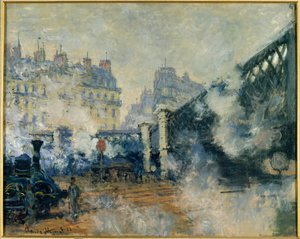Europabron och Saint Lazarus Station (Saint-Lazare) Målning av Claude Monet (1840-1926) 1877 Sön. 0,64 x 0,81 m. Paris. Marmottan Museum av Claude Monet