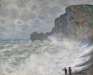 Rauhes Wetter i Étretat. 1883 av Claude Monet