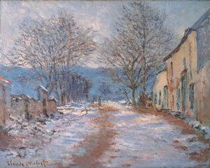Snö i Limetz; Snöeffekt i Limetz, 1886 av Claude Monet