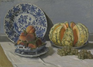 Stilleben med melon av Claude Monet