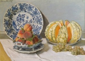 Stilleben med melon. 1872 av Claude Monet