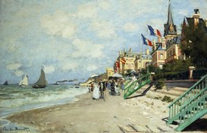 Stranden i Trouville; Stranden i Trouville, 1870 av Claude Monet