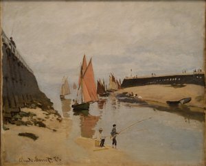Hamnen i Trouville - Målning av Claude Monet (1840-1926) - 1870 - Olja på duk - 54x65,7 - Szepmuveszeti Muzeum, Budapest av Claude Monet